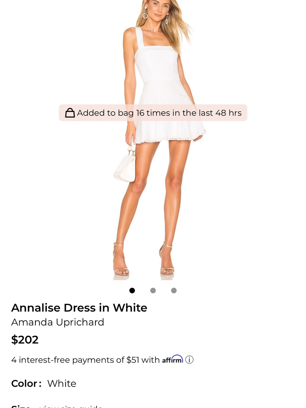 Amanda Uprichard White Mini Sundress
